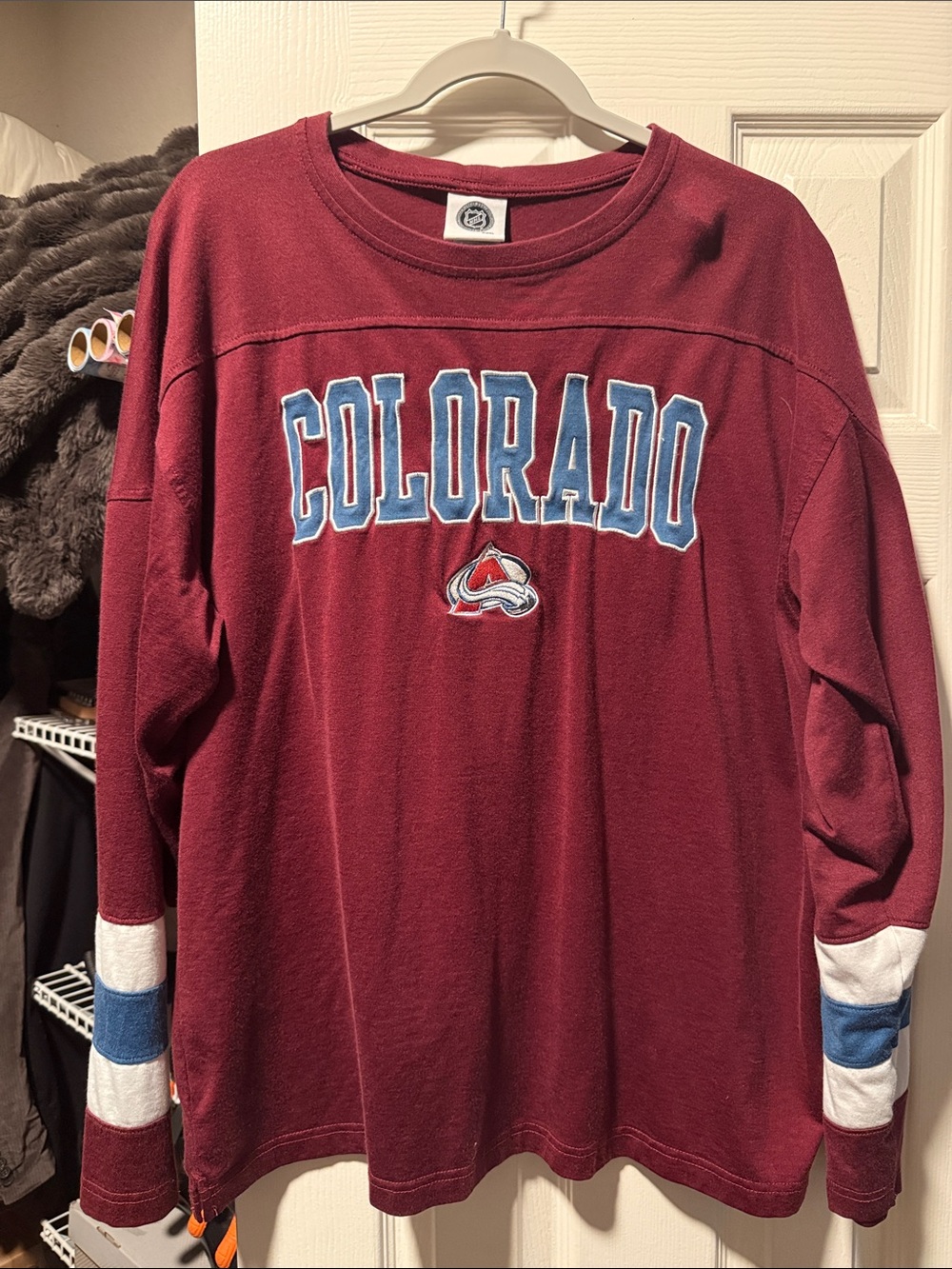 Colorado Avalanche NHL Long-Sleeve Top - Maroon with Blue Accents